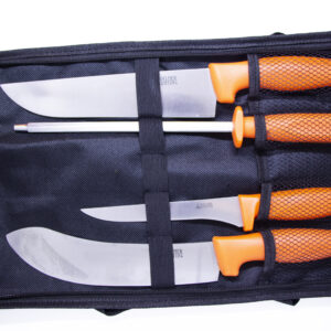 3 knifes and 1 sharping tool.